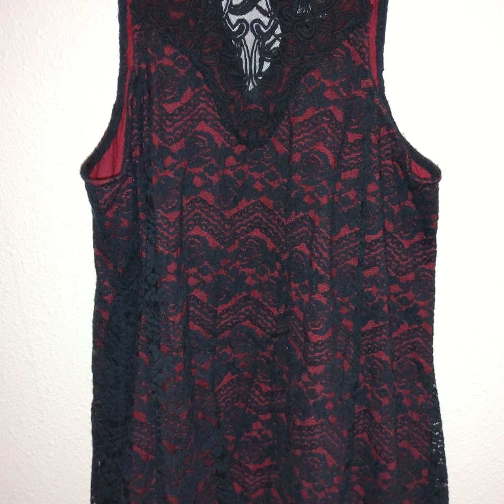Daytrip Black and Red Lace Blouse